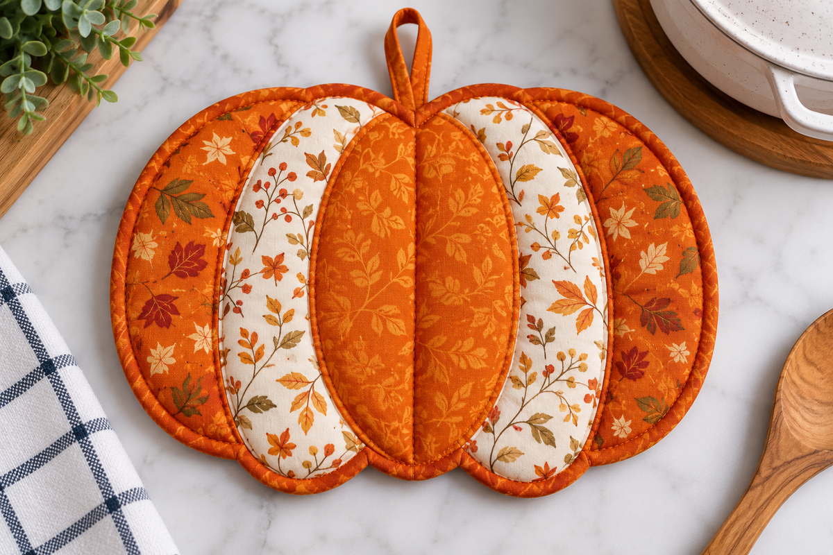 Pumpkin pot holder sewing pattern