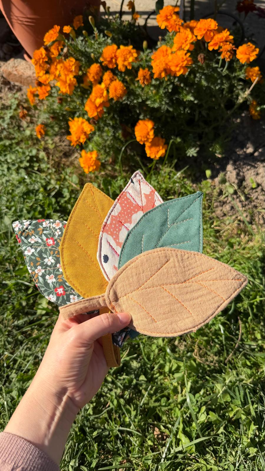 Leaf coffee cup coaster - PDF Sewing Pattern