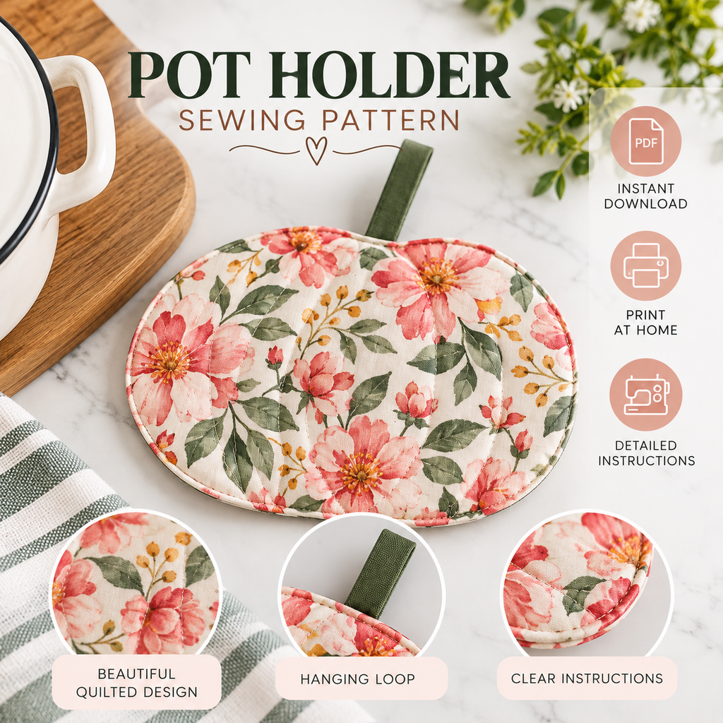 Pumpkin pot holder sewing pattern